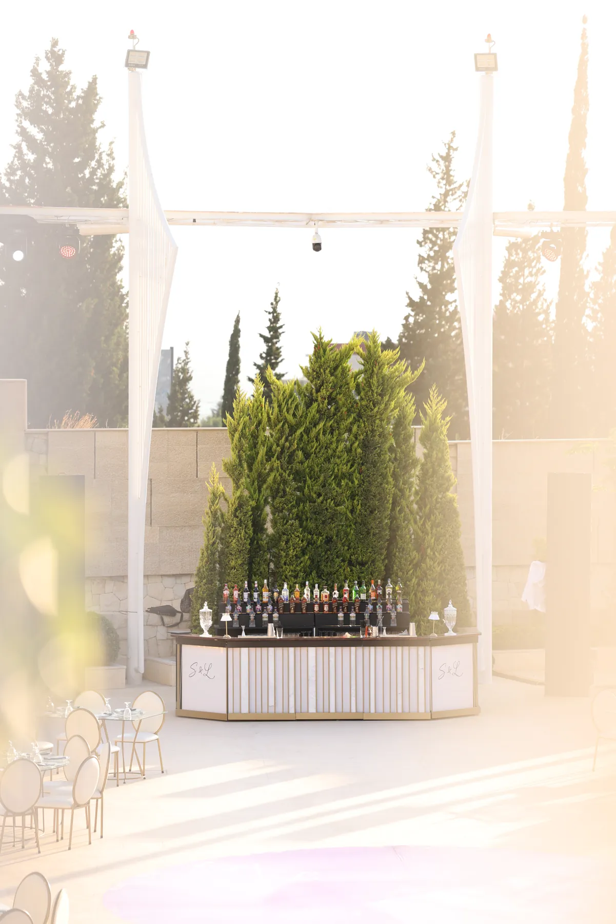 The Pannel Bar in soft daylight at an open-air reception