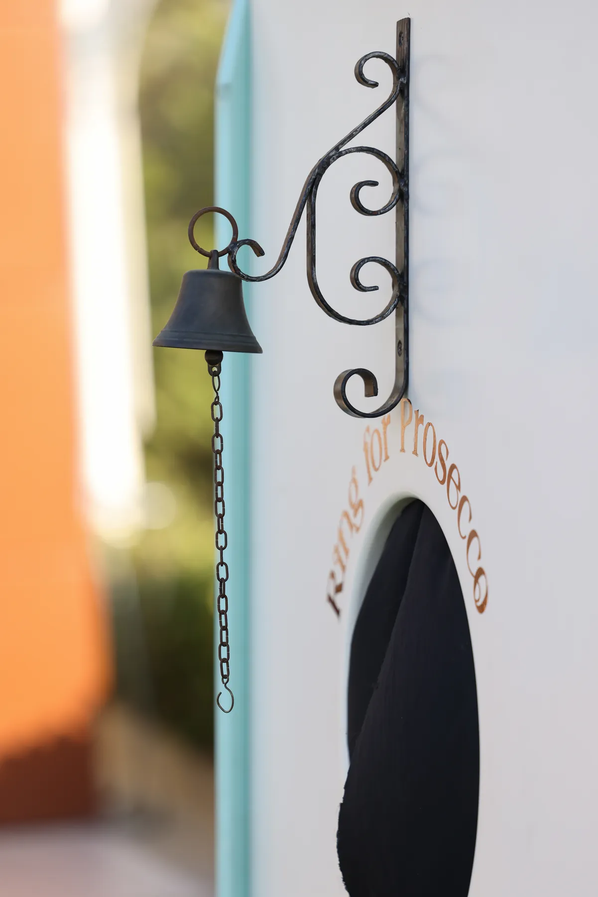 Close view of the Ambiance serving portal and decorative brass bell
